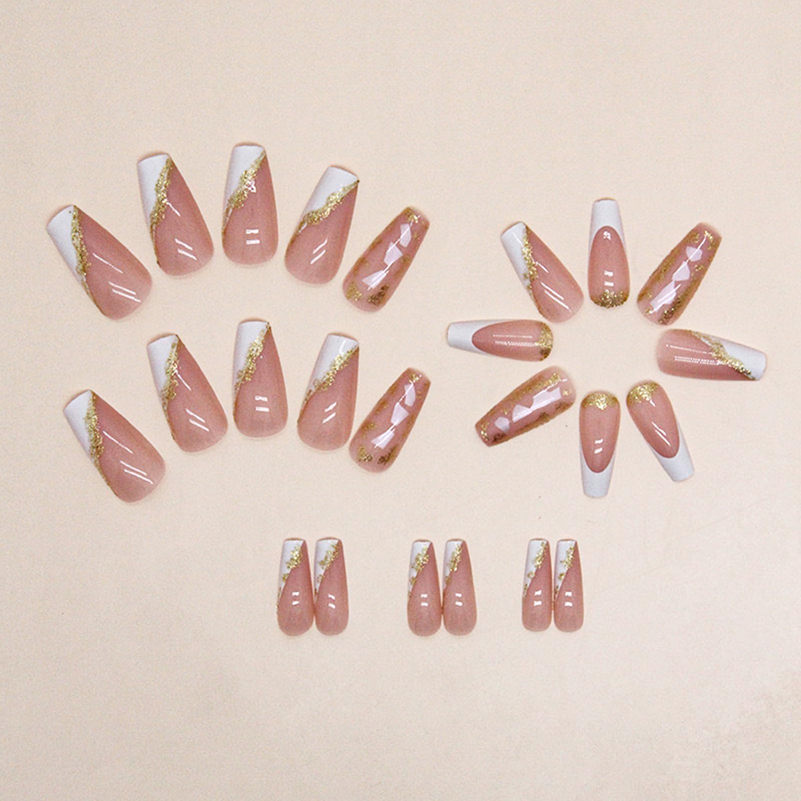 TOGZOM glitter acrylic nails perfect for party-ready glamour.