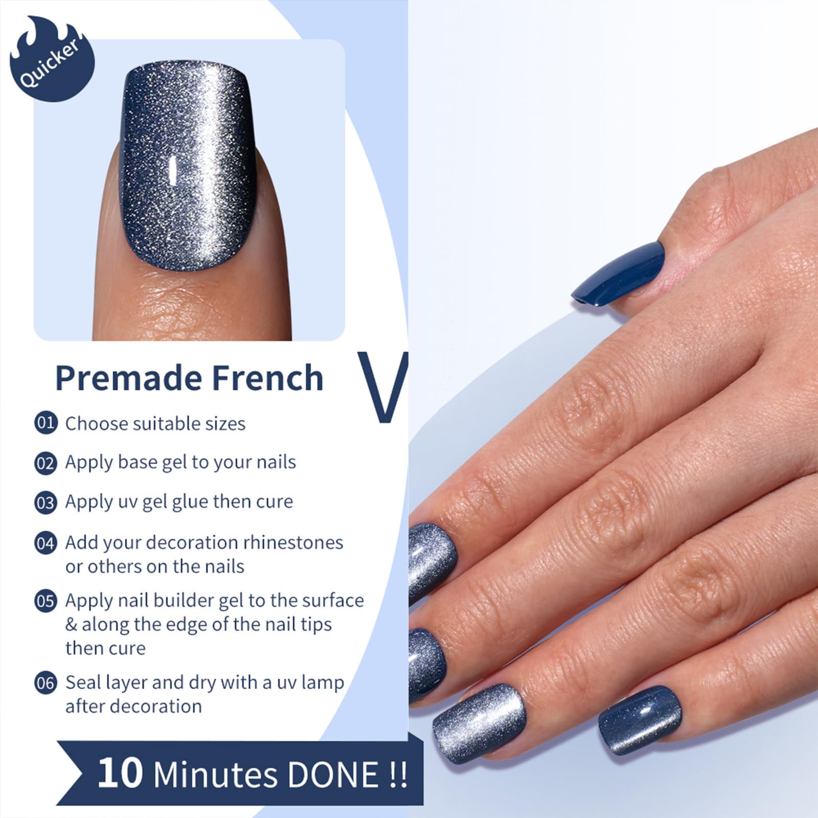 TOGZOM glittery glossy nails offer vibrant party-ready shine.