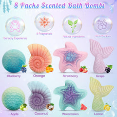 Toidgy Mermaid Bath Bombs apple scent creates a playful bath time for kids.