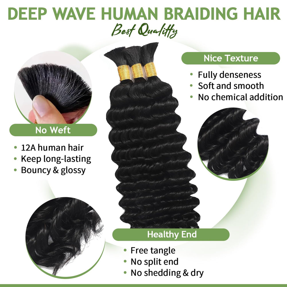 TOIJOI three-bundles-pack virgin Remy braiding hair for smooth knotless styles.