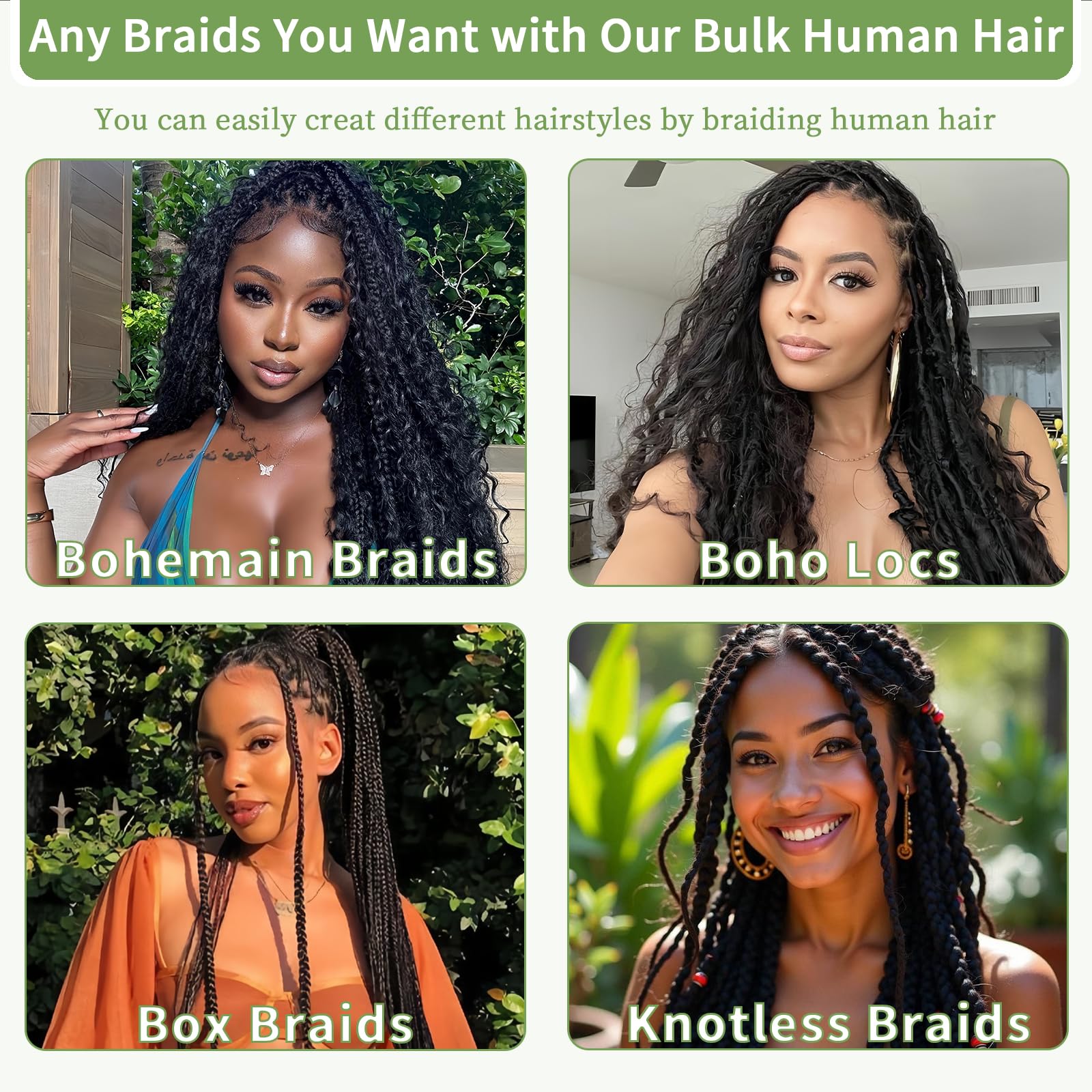 TOIJOI natural color hair matches diverse tones for boho braids styling.