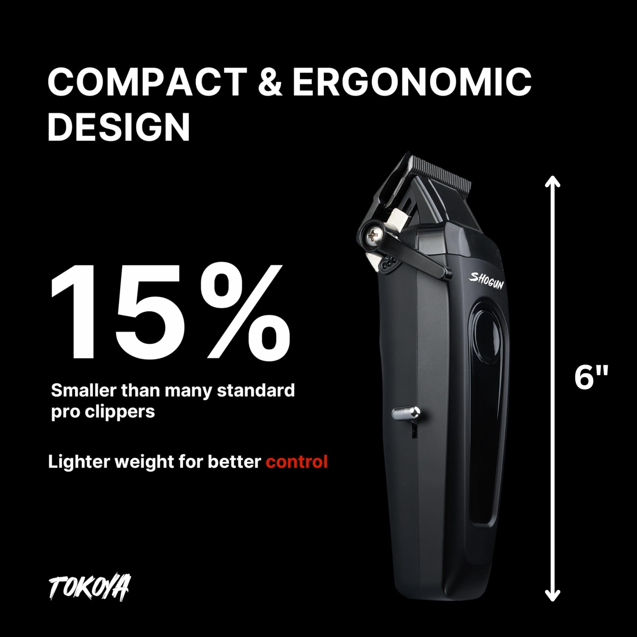 TOKOYA Shogun motor delivers high-torque performance for fast, snag-free cuts.