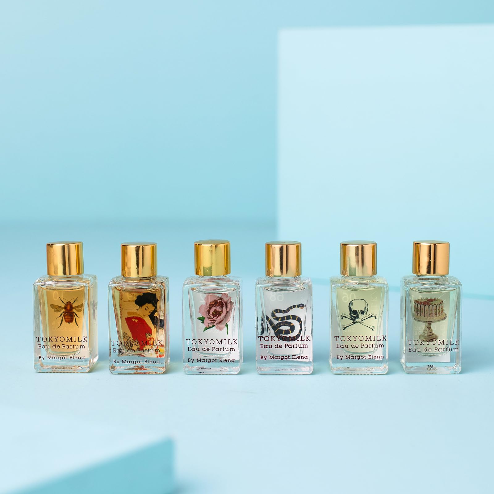 TOKYOMILK travel-size 0.23 oz bottles fit in any bag.