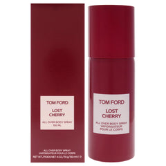 Tom Ford Lost Cherry bottle on display, versatile all-over body spray for daily wear.