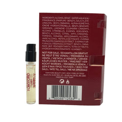 Tom Ford Lost Cherry sampler card presentation, ideal for gifting or sampling at home.