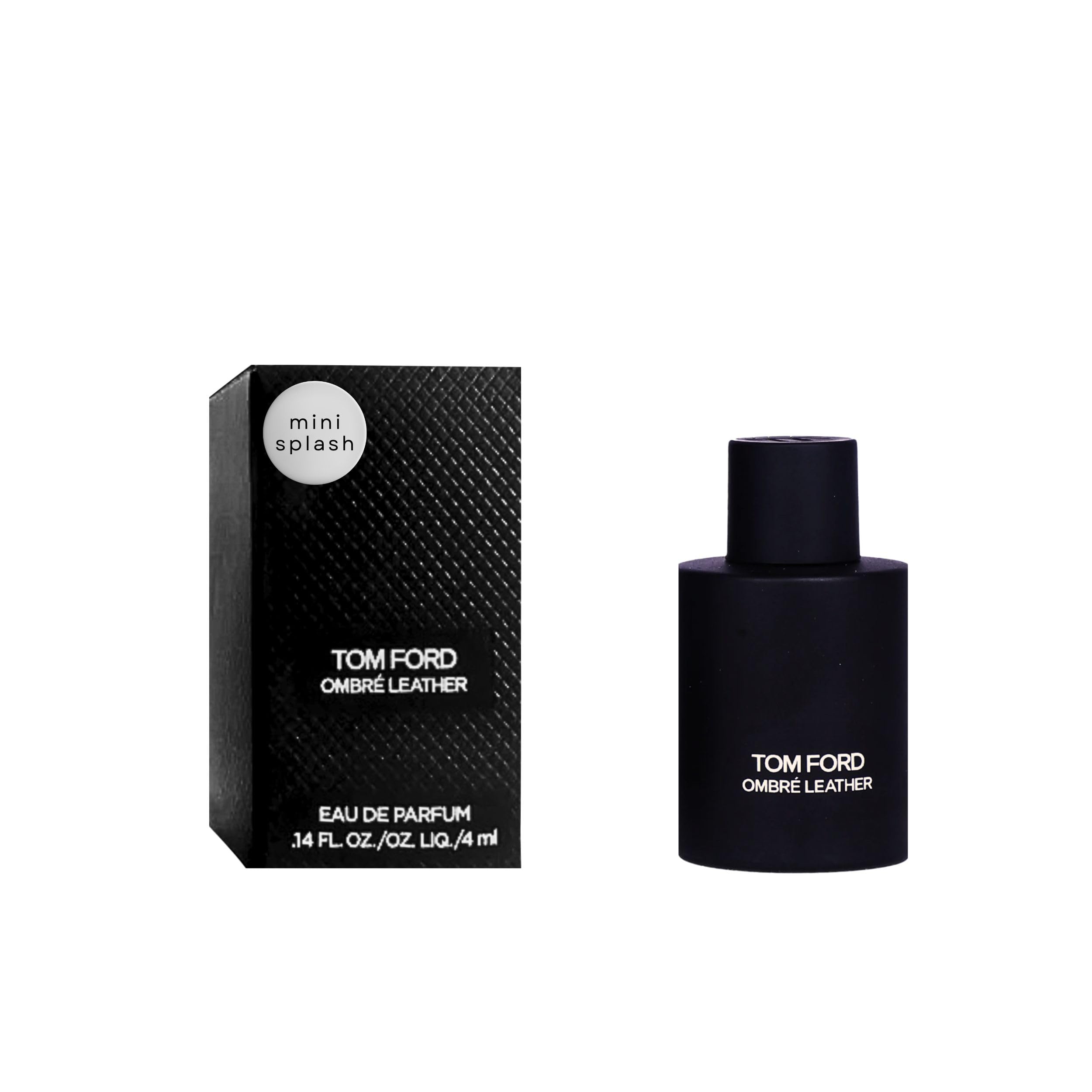 Tom Ford Ombre Leather mini bottle front view, ideal for travel sampling.