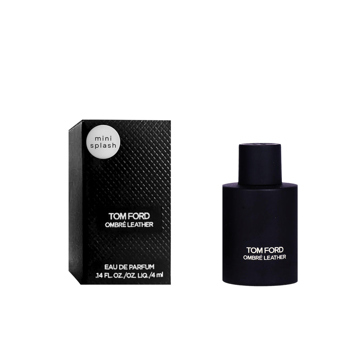 Tom Ford Ombre Leather mini bottle front view, ideal for travel sampling.