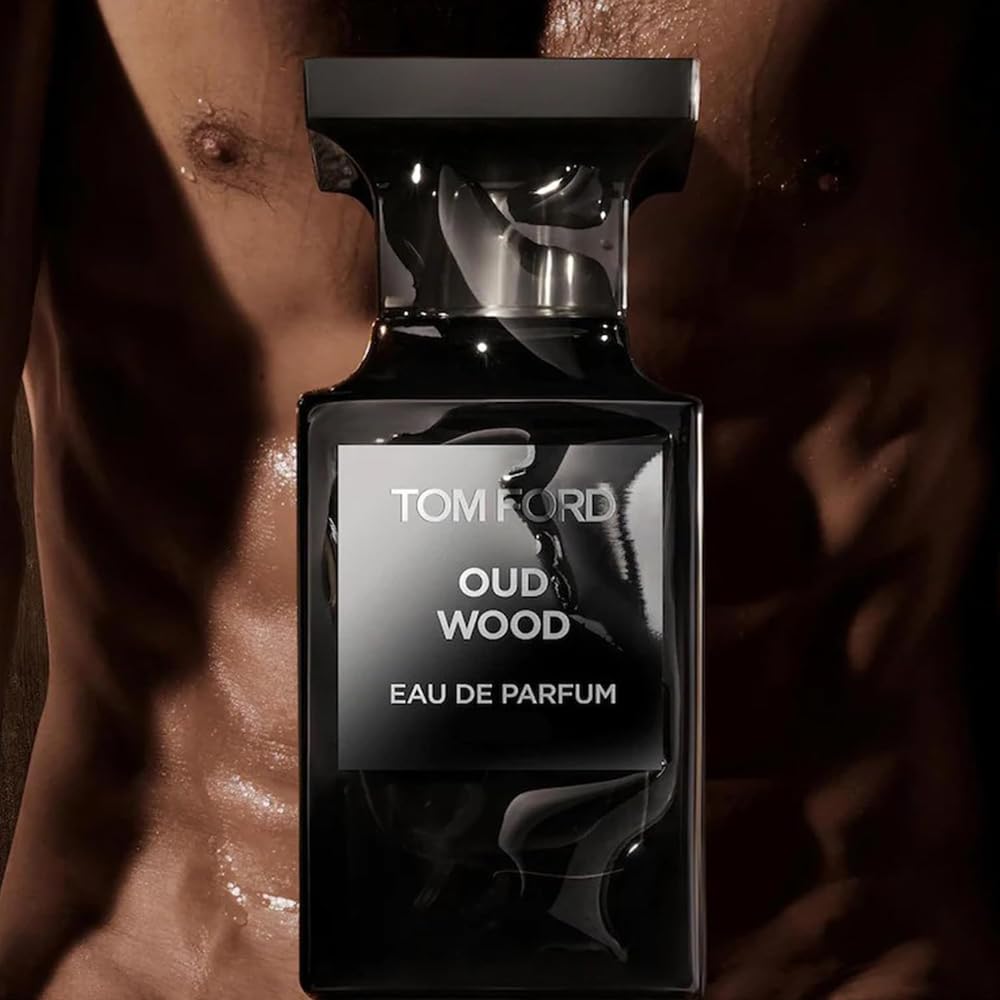 Authentic label detail reinforces Tom Ford-inspired luxury.