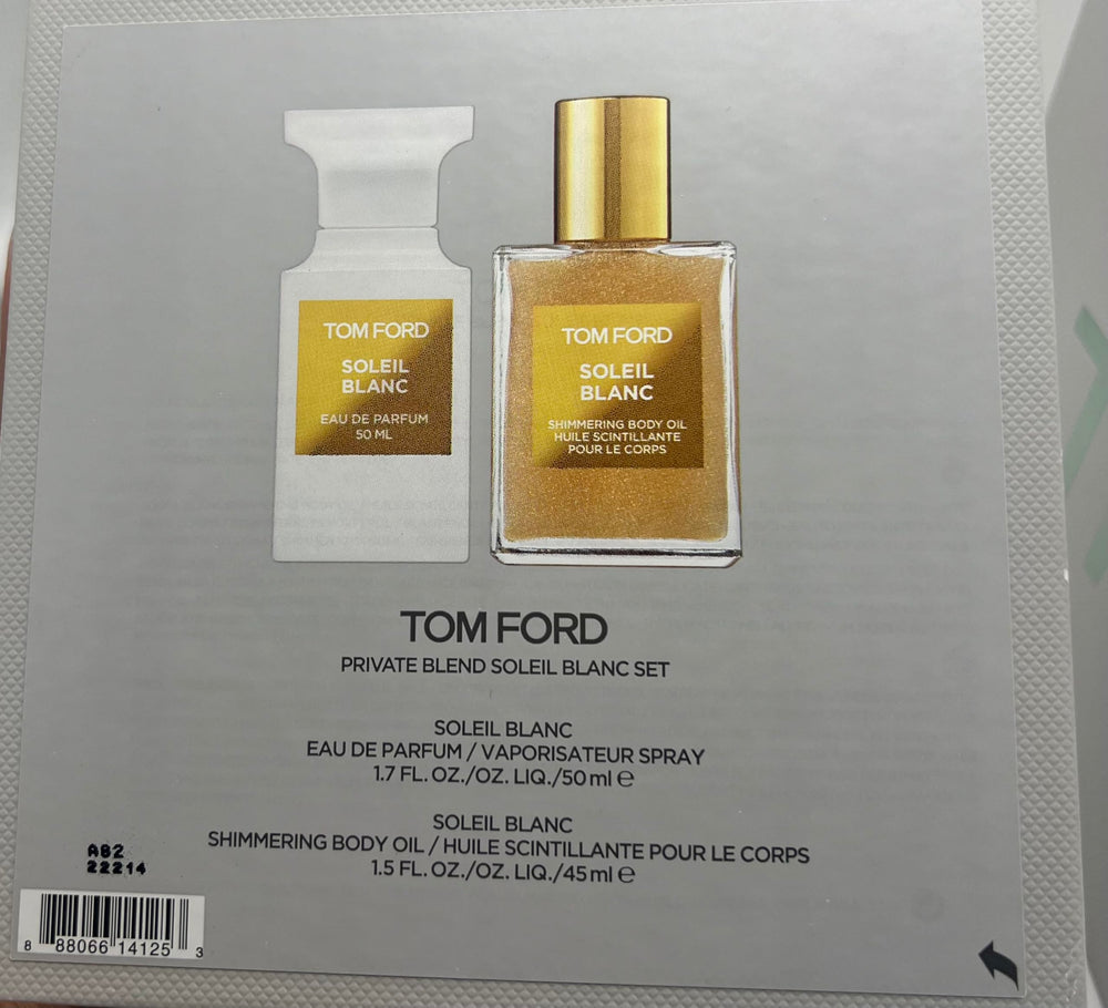 Tom Ford Soleil Blanc 2-piece set packaging presents a luxurious gift.