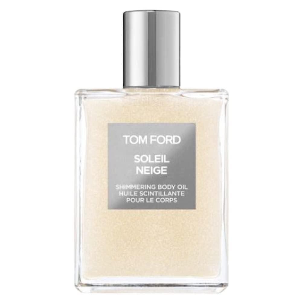 Tom Ford Soleil Neige bottle glow with pearlescent shimmer for radiant skin.