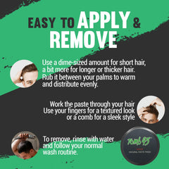 Tomb 45 Styling Paste in hands for easy, reworkable styling touch-ups.