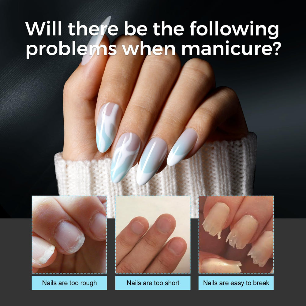 TOMICCA almond gel nail tips 12 sizes for precise fit.