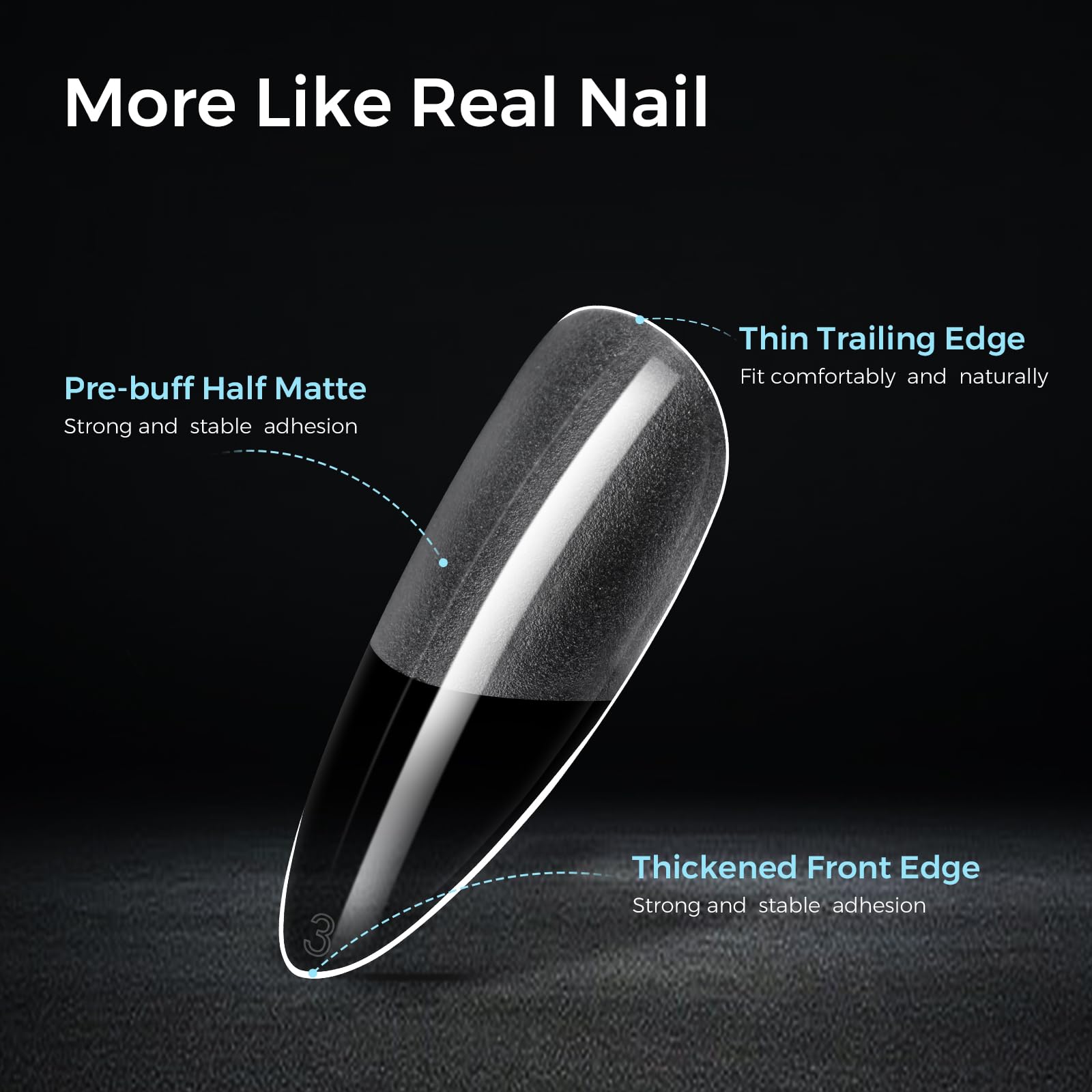 TOMICCA almond gel nail tips durable and lightweight for daily wear.