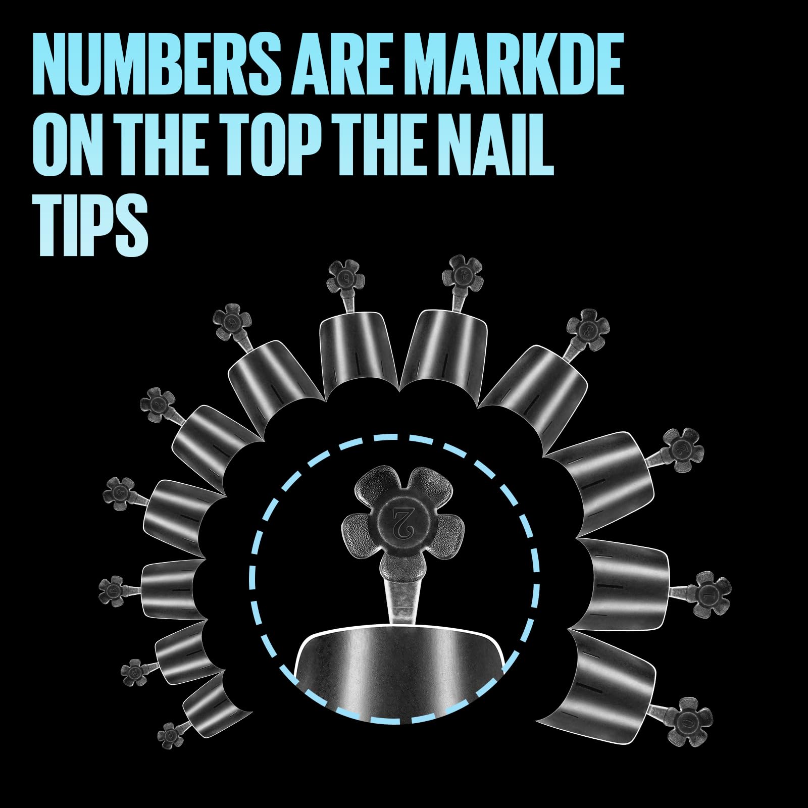 Matte finish on TOMICCA nail tips for a natural, crease-free look