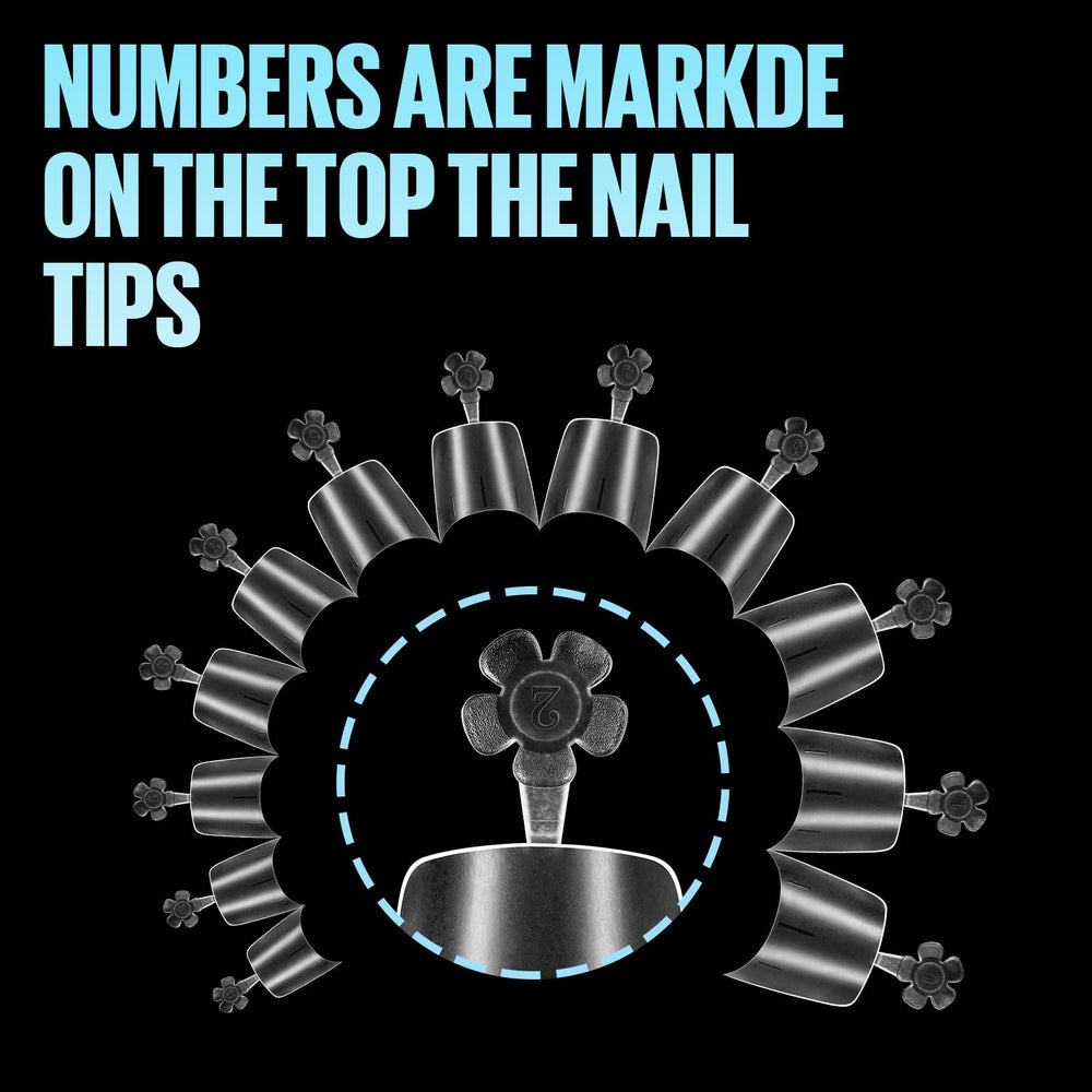 Matte finish on TOMICCA nail tips for a natural, crease-free look