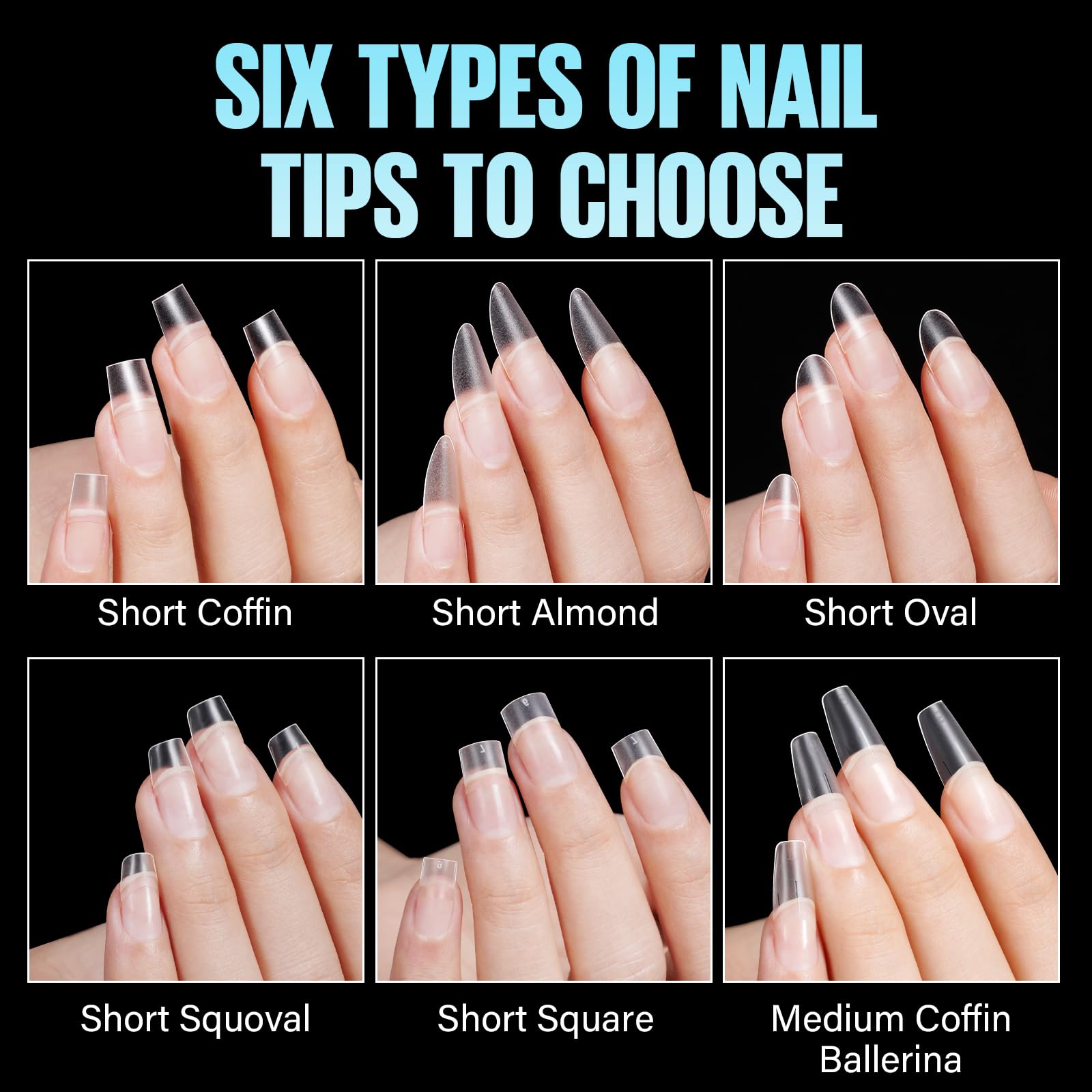 TOMICCA tips compatible with gel, acrylic, dip powder and polish