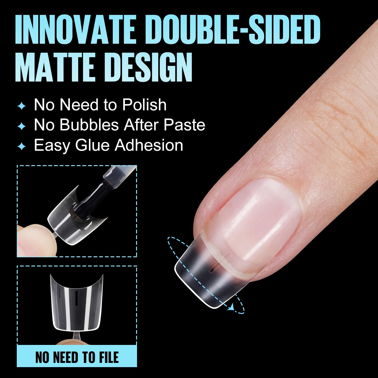 TOMICCA odor-free nail tips suitable for gentle use on natural nails