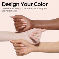 TOMICCA nude gel polish swatches show buildable translucent color