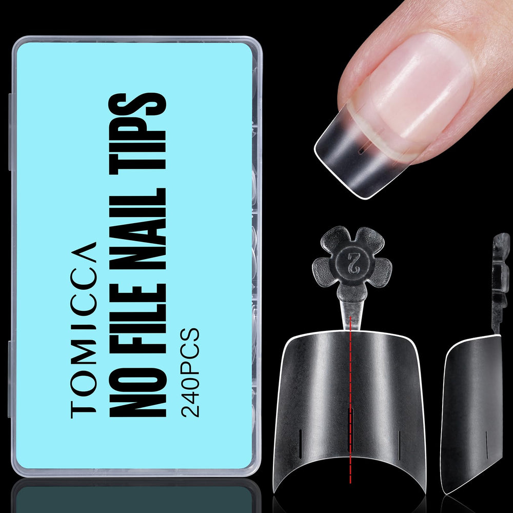 TOMICCA short squoval nail tips in a 240-piece pack for easy at-home extensions