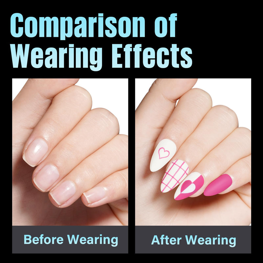 Salon-quality finish with TOMICCA almond tips on natural nails