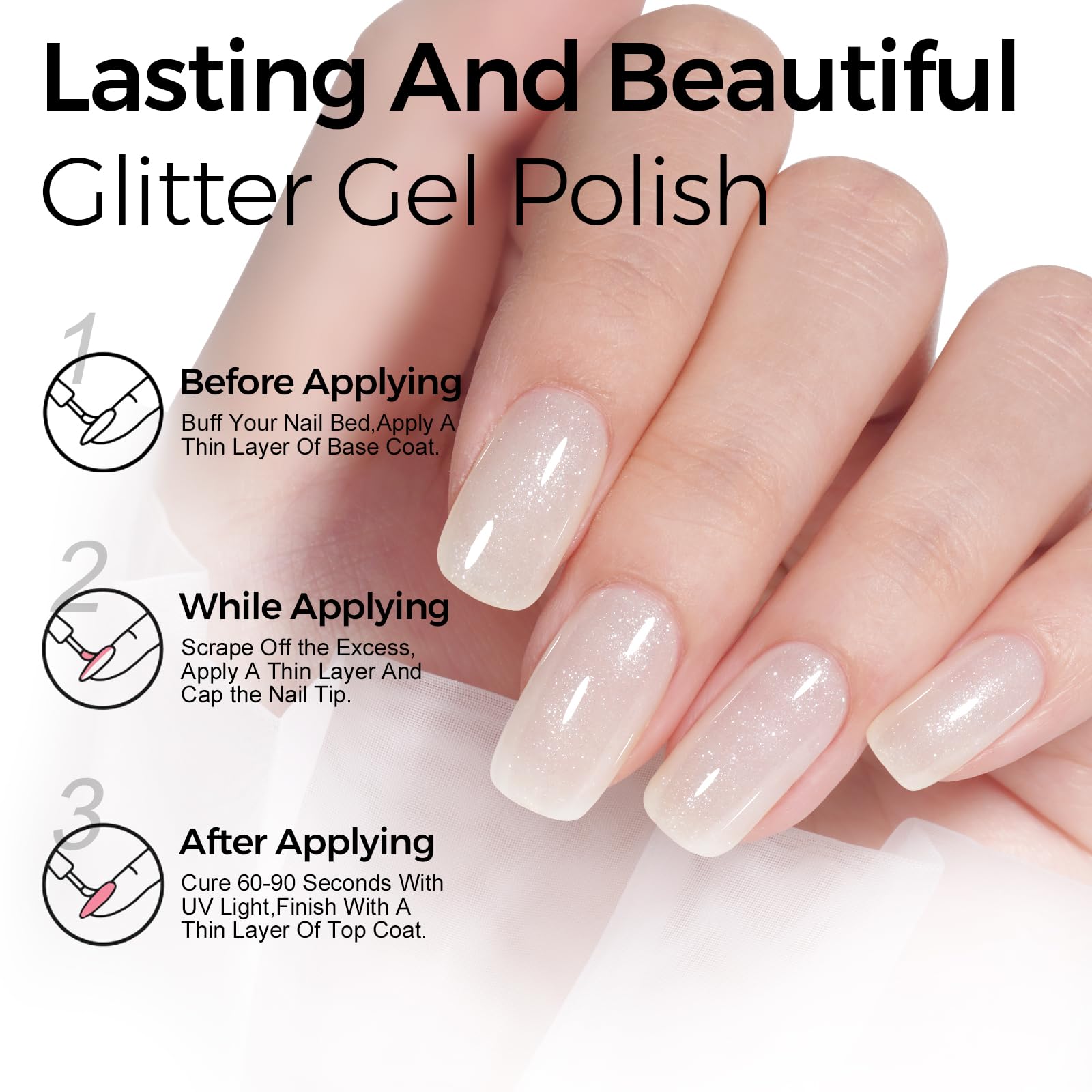 TOMICCA Soak-off UV Gel Nail Polish cap illustrates easy removal at home.