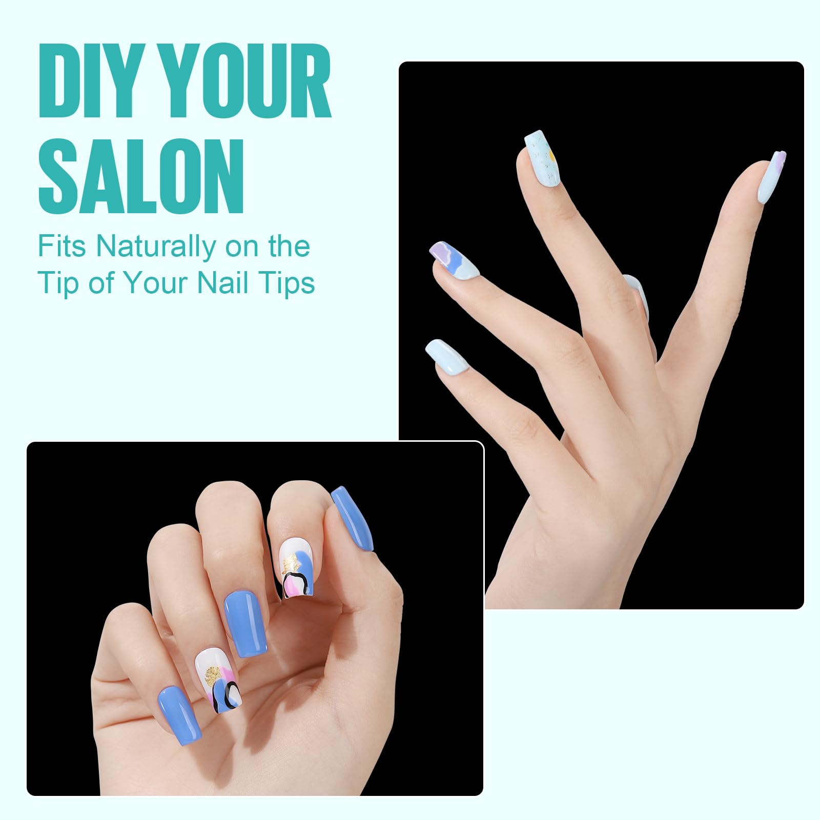TOMICCA versatile nail extension tips for gel, acrylic and dip applications