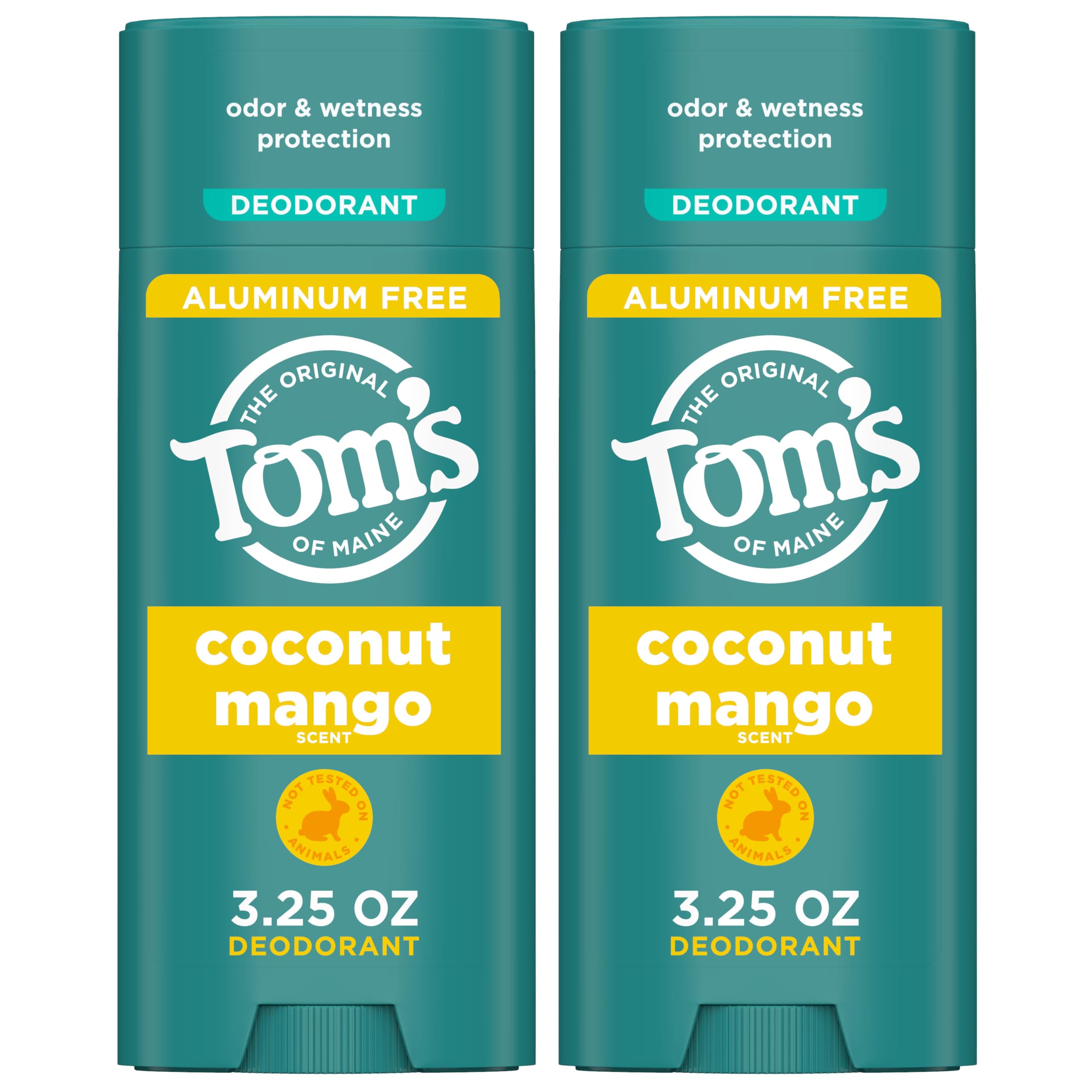 Tom's of Maine Coconut Mango deodorant two-pack for all-day freshness.