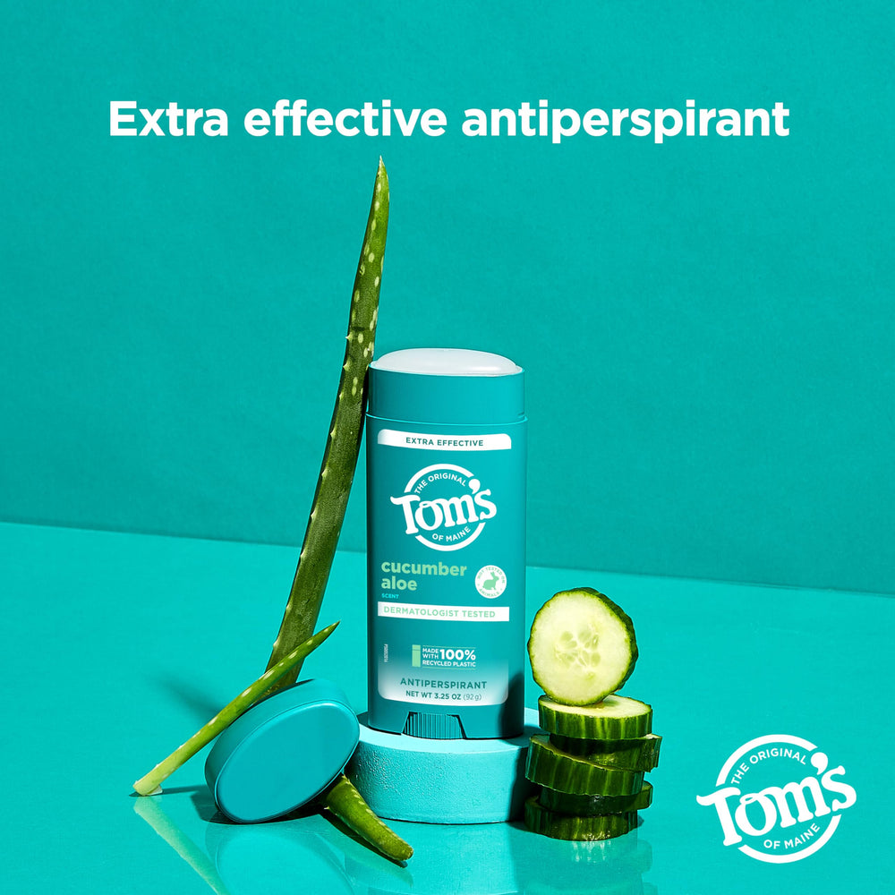 Tom's of Maine Cucumber Aloe antiperspirant label shows cucumber aloe fragrance