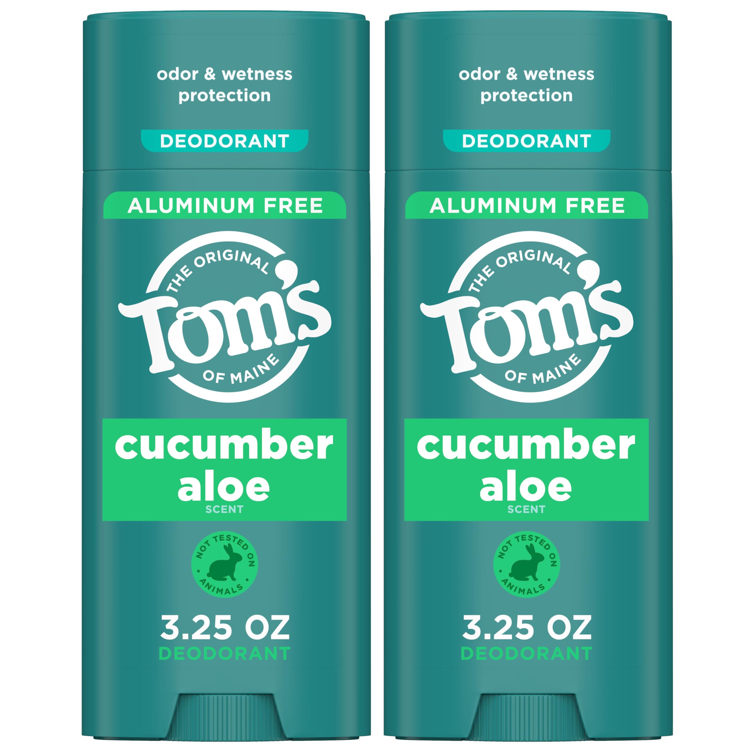 Tom's of Maine Cucumber Aloe deodorant 2-pack on shelf, easy daily freshness.