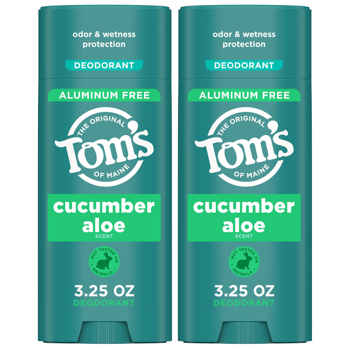Tom's of Maine Cucumber Aloe deodorant 2-pack on shelf, easy daily freshness.