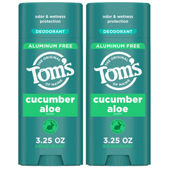 Tom's of Maine Cucumber Aloe deodorant 2-pack on shelf, easy daily freshness.