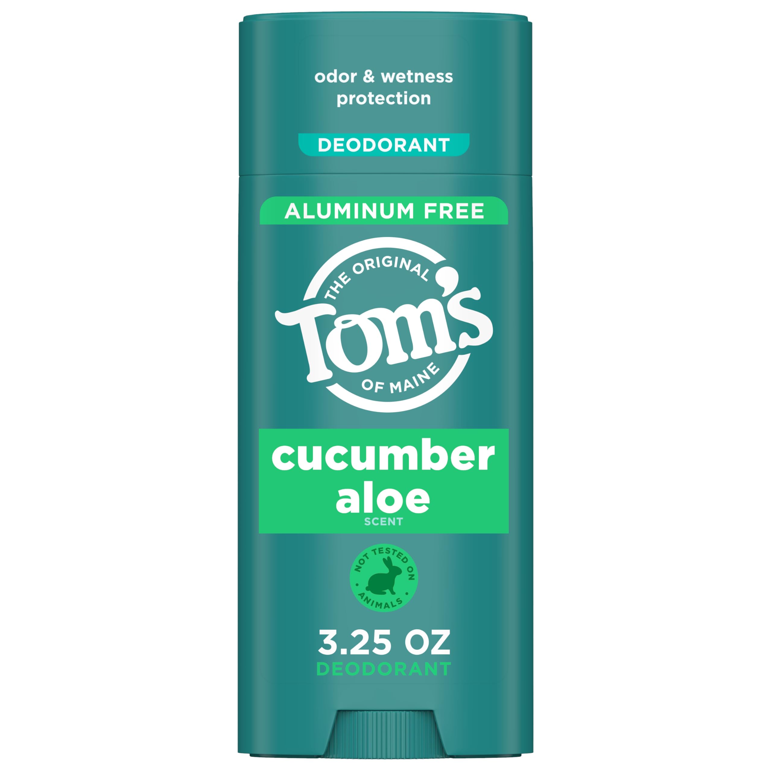 Tom's of Maine Cucumber Aloe deodorant packaging made from 100% recycled plastic