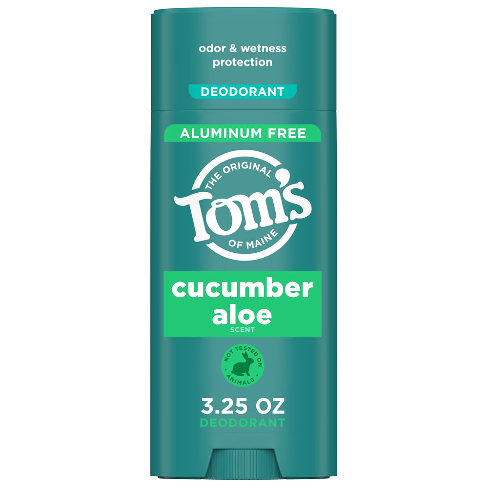 Tom's of Maine Cucumber Aloe deodorant packaging made from 100% recycled plastic