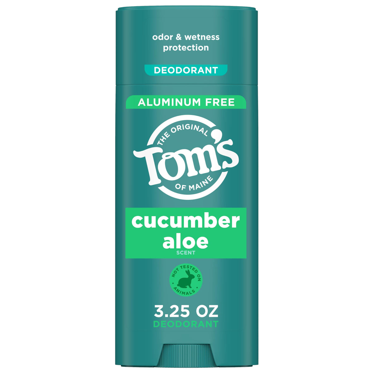 Tom's of Maine Cucumber Aloe deodorant packaging made from 100% recycled plastic