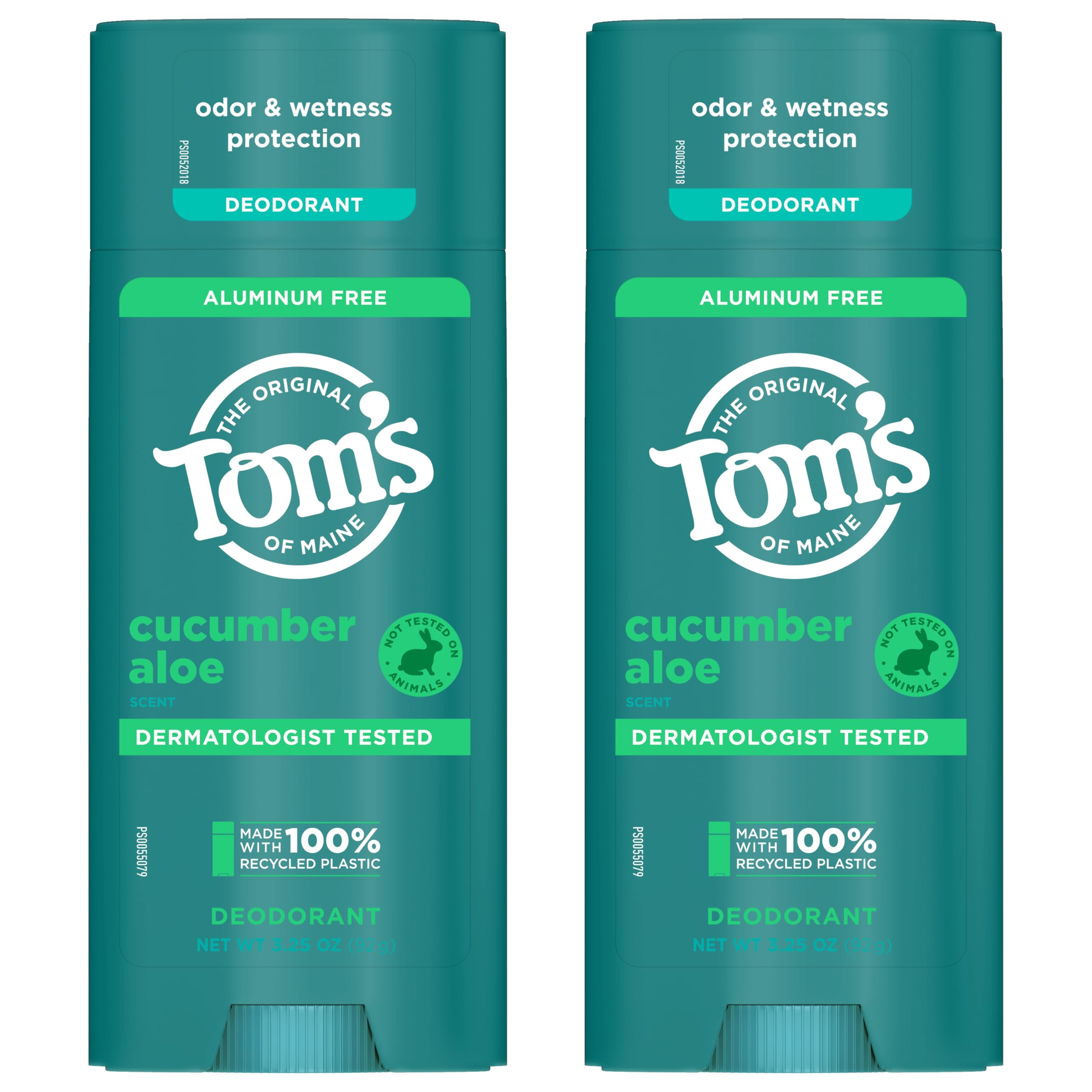 Tom's of Maine Cucumber Aloe deodorant sustainability highlights and recycling focus.