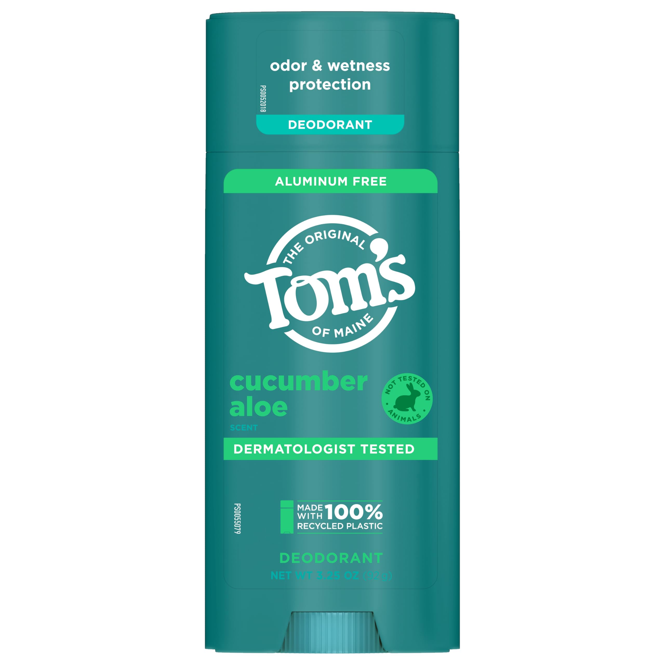 Travel-friendly 3.25 oz Tom's of Maine Cucumber Aloe deodorant stick