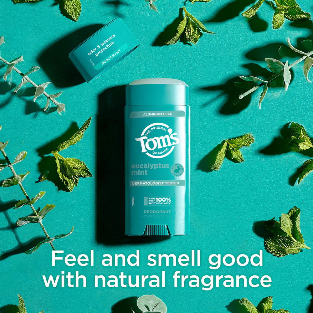 Tom’s of Maine cruelty-free, dermatologist-tested deodorant for daily wear.