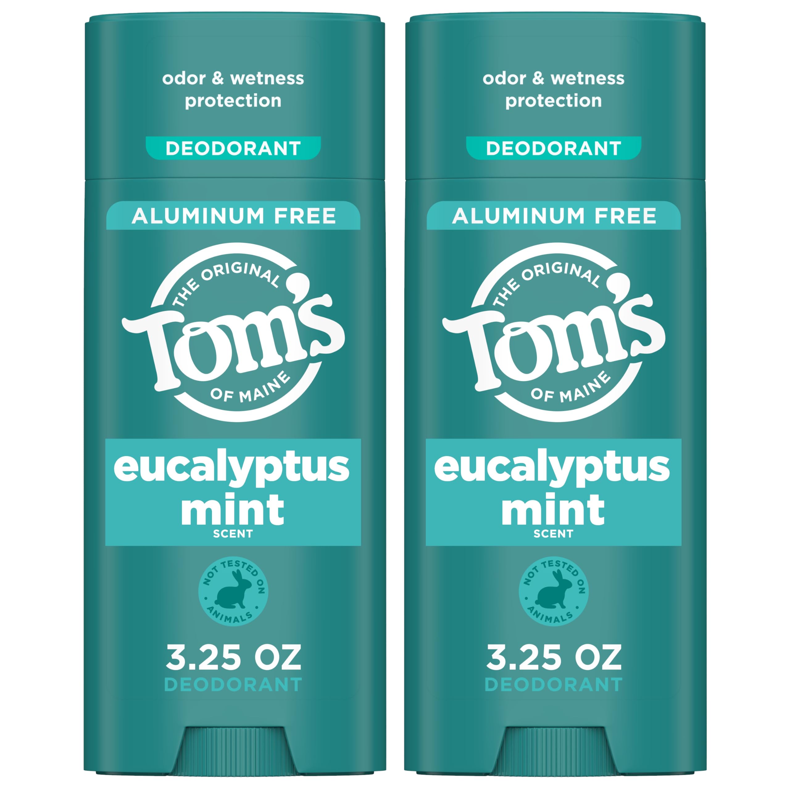 Tom’s of Maine eucalyptus mint deodorant stick for all-day freshness without aluminum.