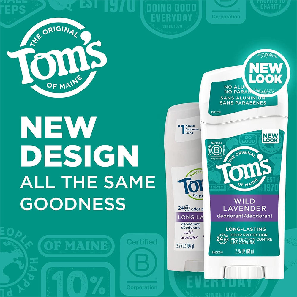 Tom's of Maine lavender deodorant being applied for smooth, comfortable coverage.