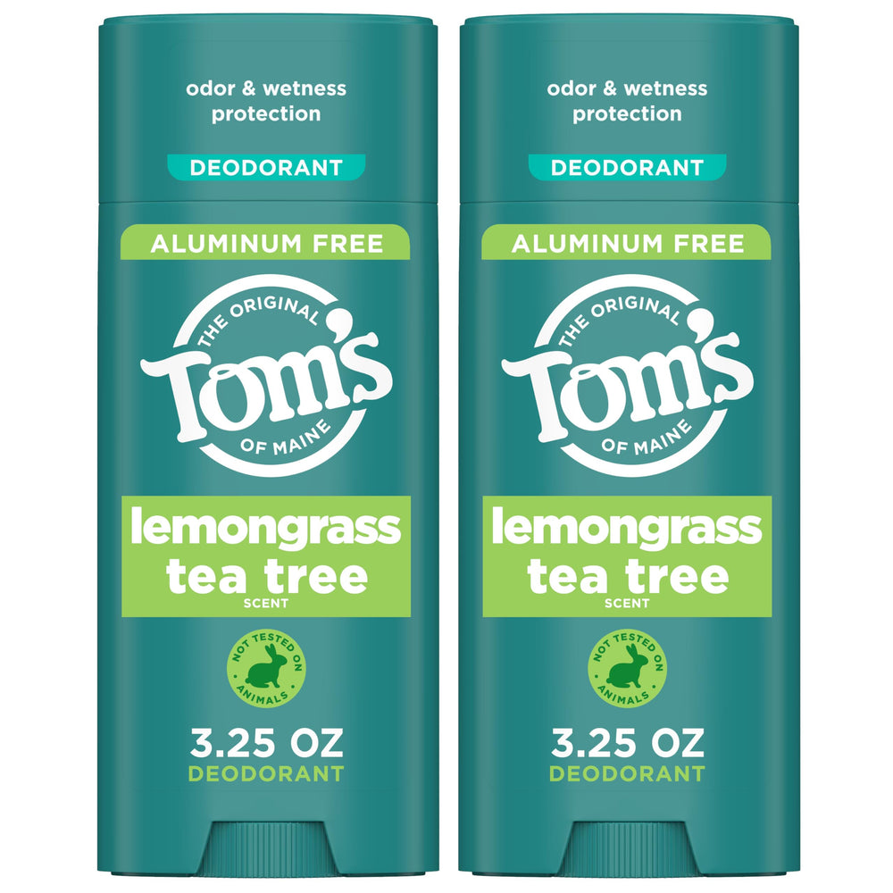 Tom's of Maine Lemongrass Tea Tree deodorant stick delivers all-day freshness with clear application