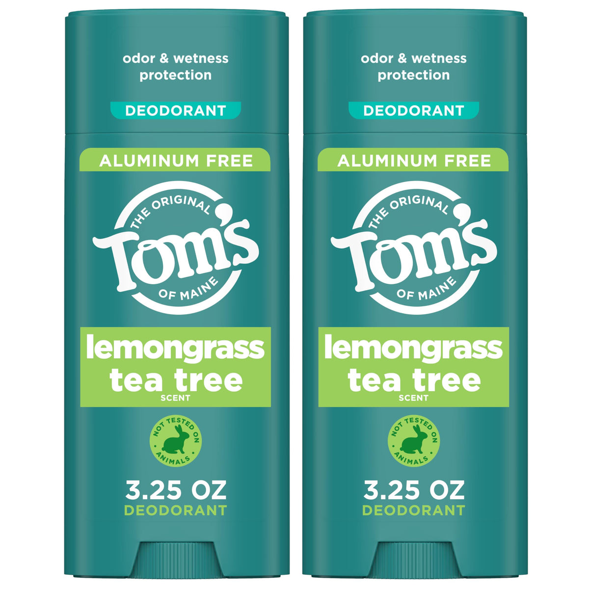 Tom's of Maine Lemongrass Tea Tree deodorant stick delivers all-day freshness with clear application