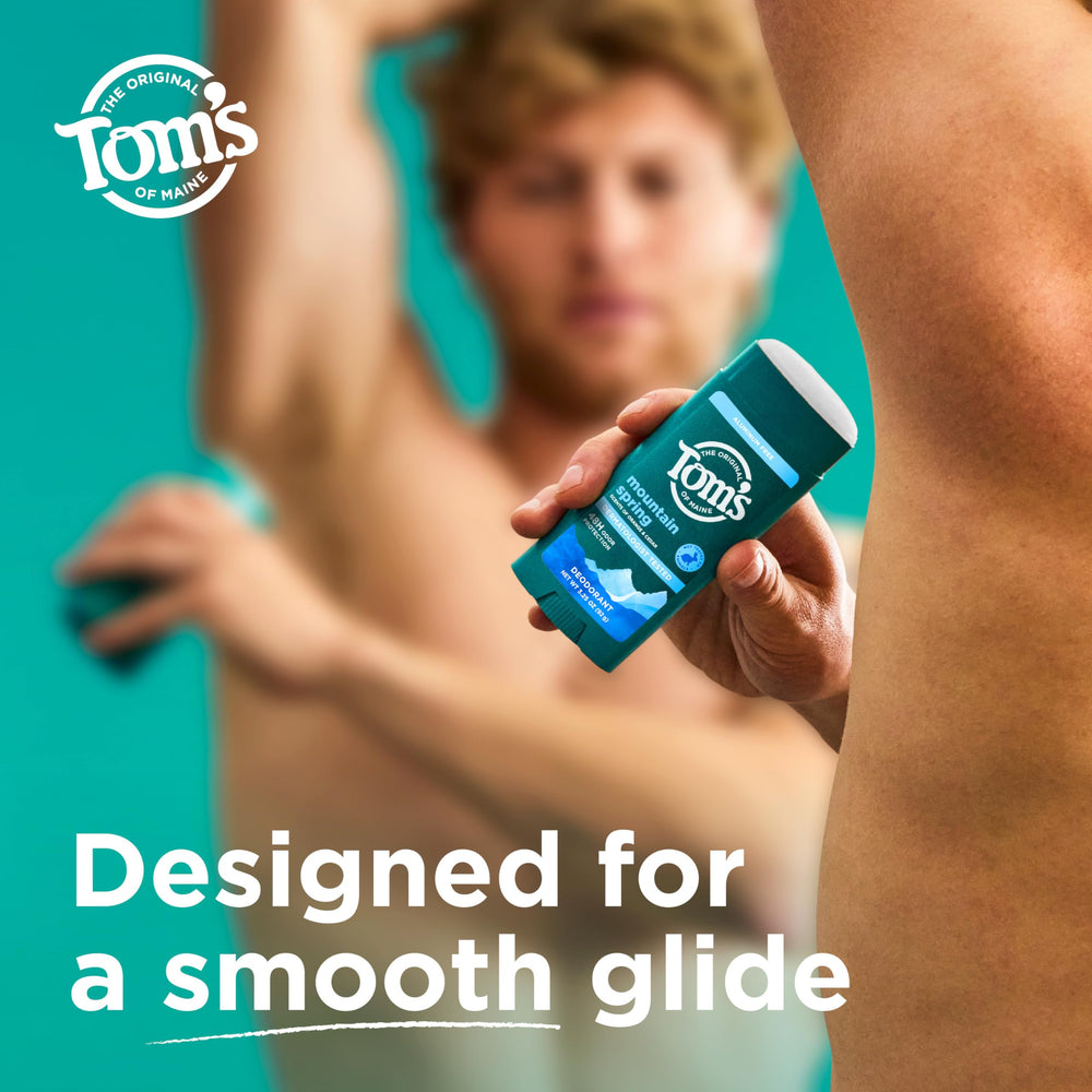 Tom's of Maine Mountain Spring deodorant dermatologist-tested formula for sensitive skin.