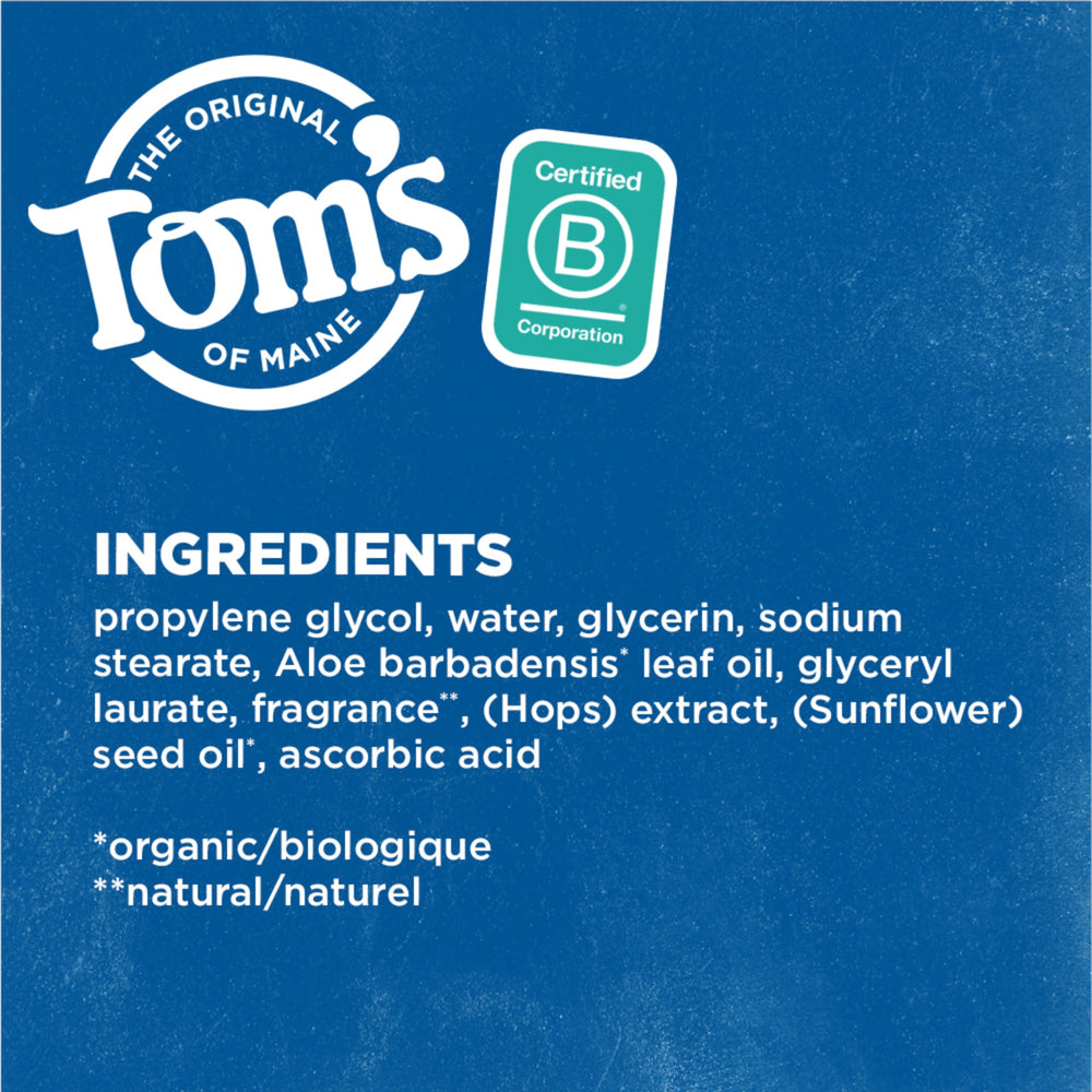 Tom's of Maine Mountain Spring packaging close-up highlighting eco values
