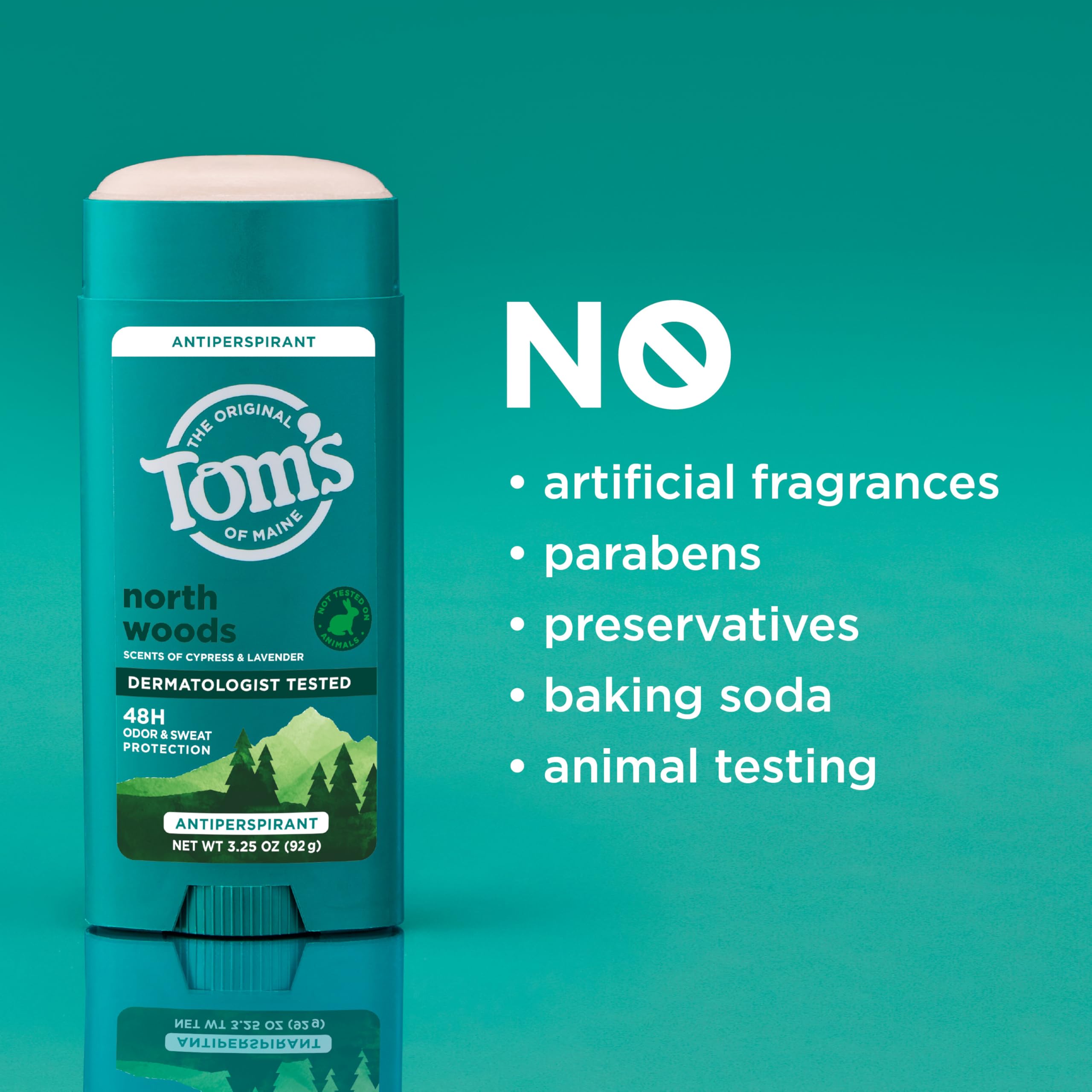 Tom’s of Maine North Woods cruelty-free and paraben-free packaging claim