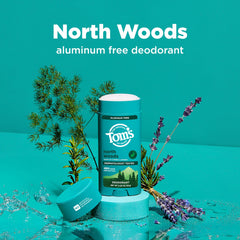 North Woods deodorant stick gliding smoothly on skin for a clear, residue-free application