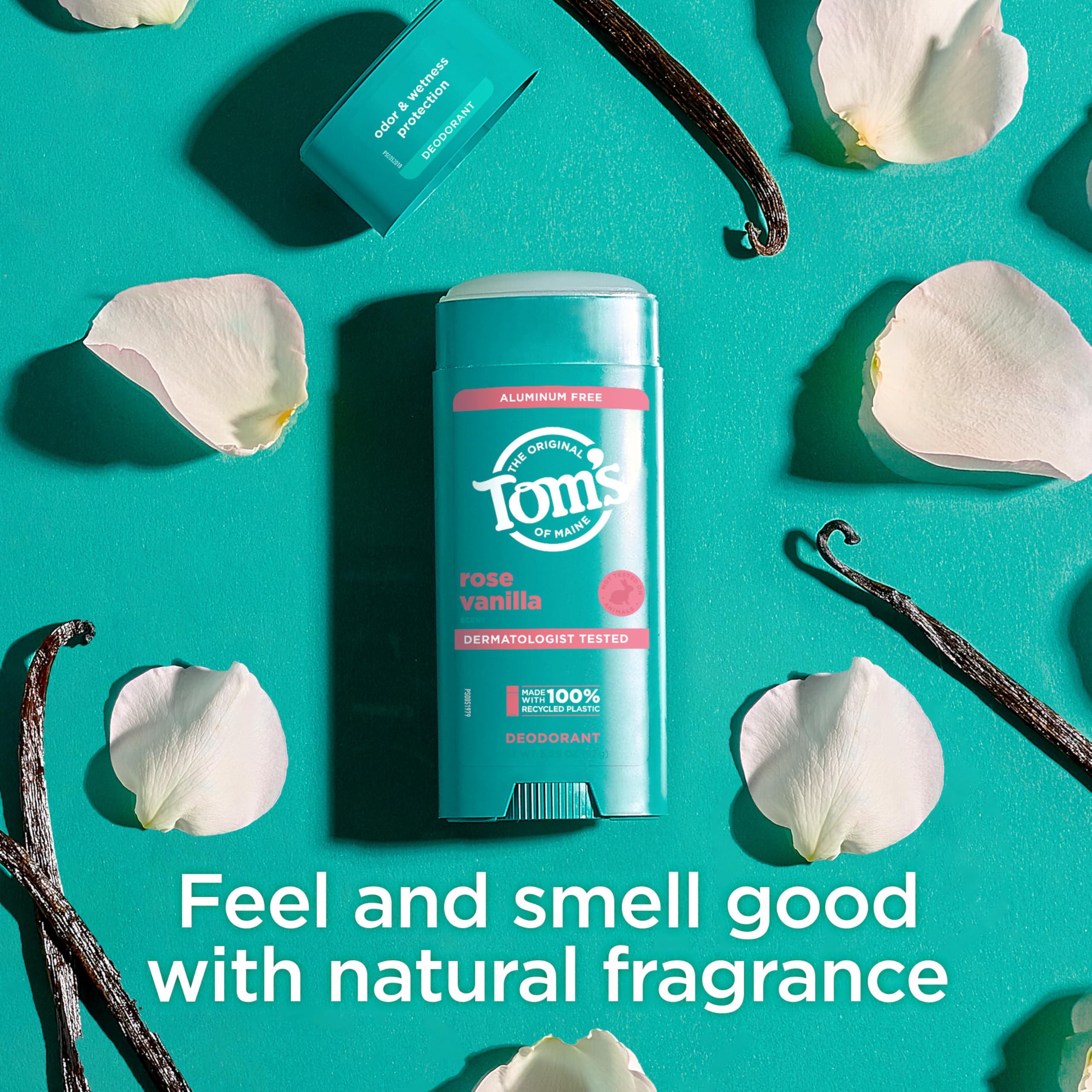 Cruelty-free Tom's of Maine Rose Vanilla deodorant, vegan-friendly