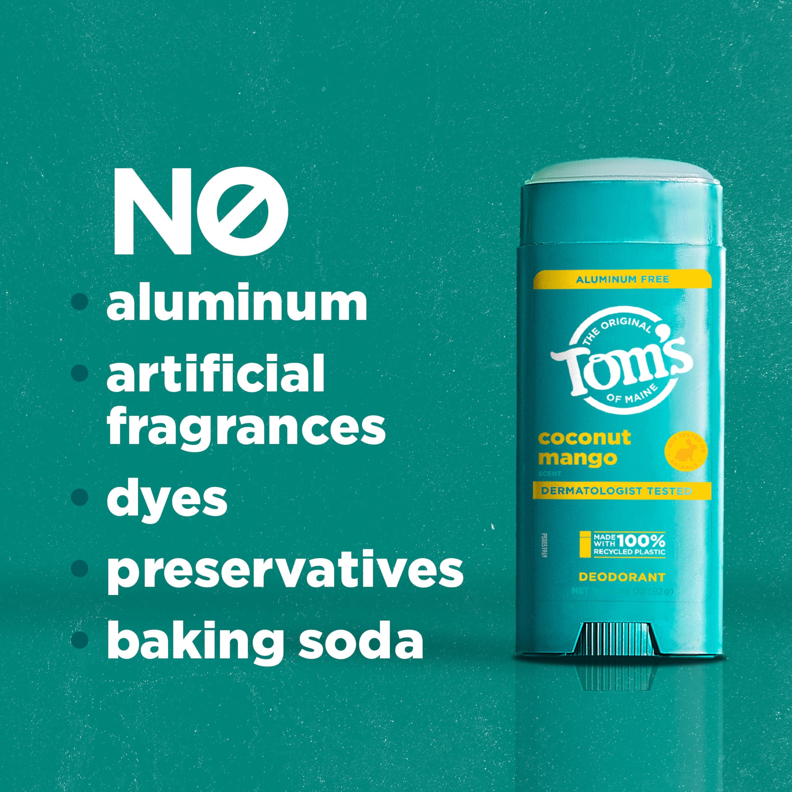 Smooth-glide application shown for Tom's of Maine deodorant.