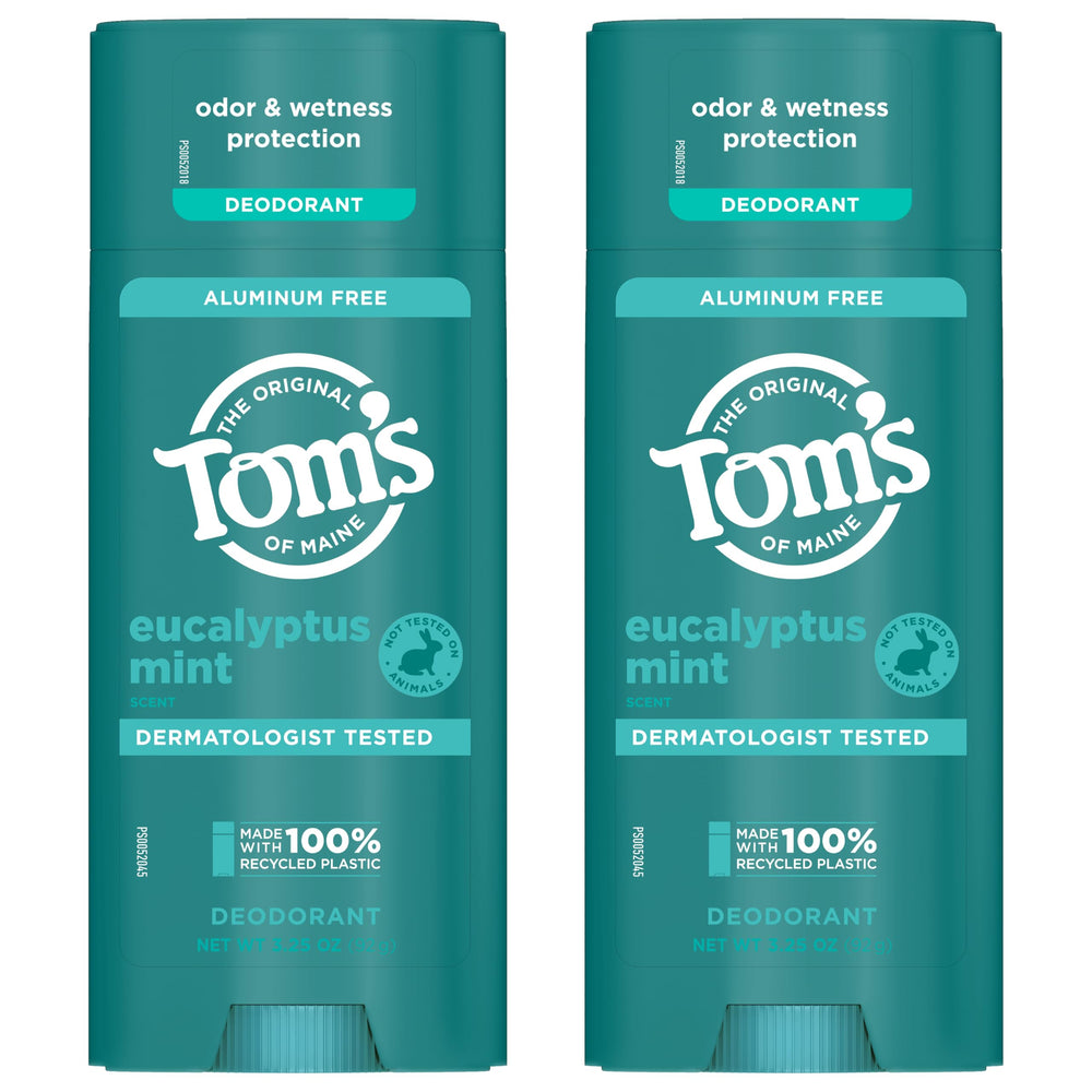 Tom’s of Maine eucalyptus mint 2-pack provides ongoing freshness for home, gym, travel.