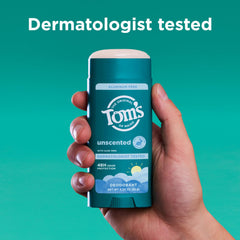 Eco-friendly packaging image showing recycled plastic container for Tom’s of Maine Unscented.