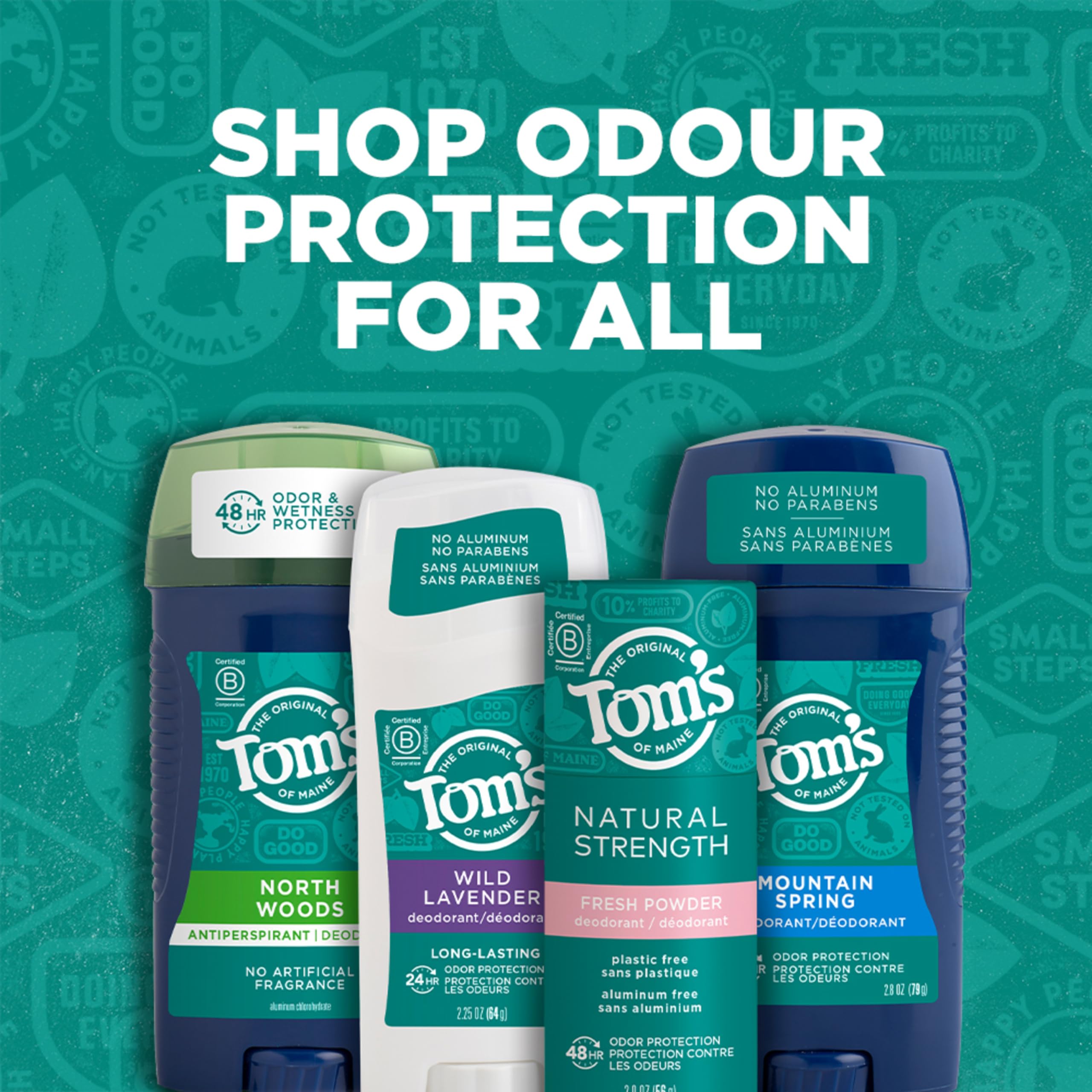 Tom's of Maine vegan and cruelty-free badge on bottle
